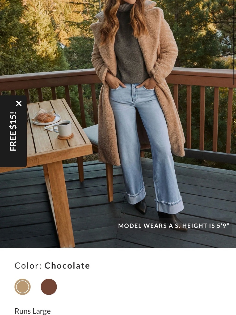 Vici TAN Teddy Long Coat
